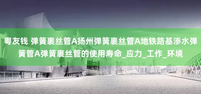 粤友钱 弹簧裹丝管A扬州弹簧裹丝管A地铁路基渗水弹簧管A弹簧裹丝管的使用寿命_应力_工作_环境