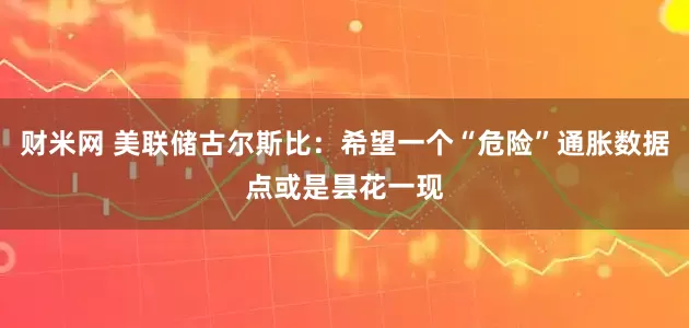 财米网 美联储古尔斯比：希望一个“危险”通胀数据点或是昙花一现